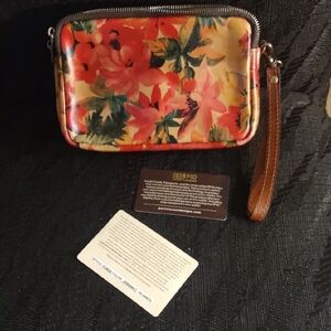 Patricia Nash Red Floral Wristlet